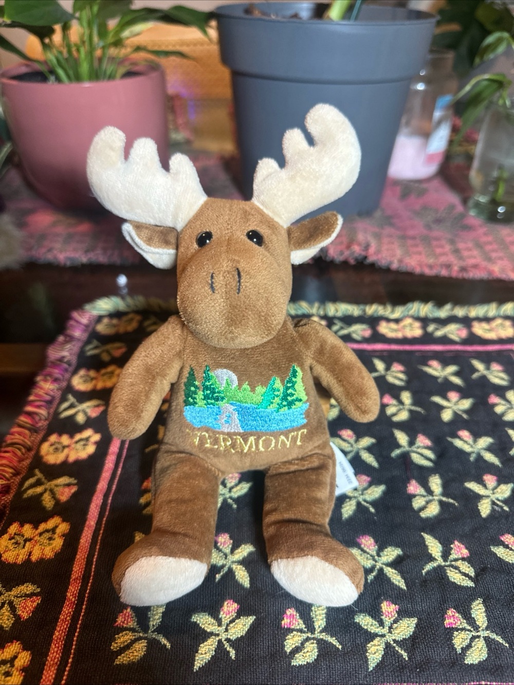 Vintage Vermont Mary Meyer Moose Beanie Mini Plush Stuffed Animal Reindeer Deer